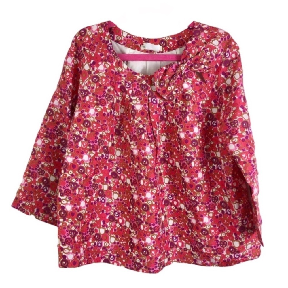Crewcuts Flora Silk Neck Bow Blouse